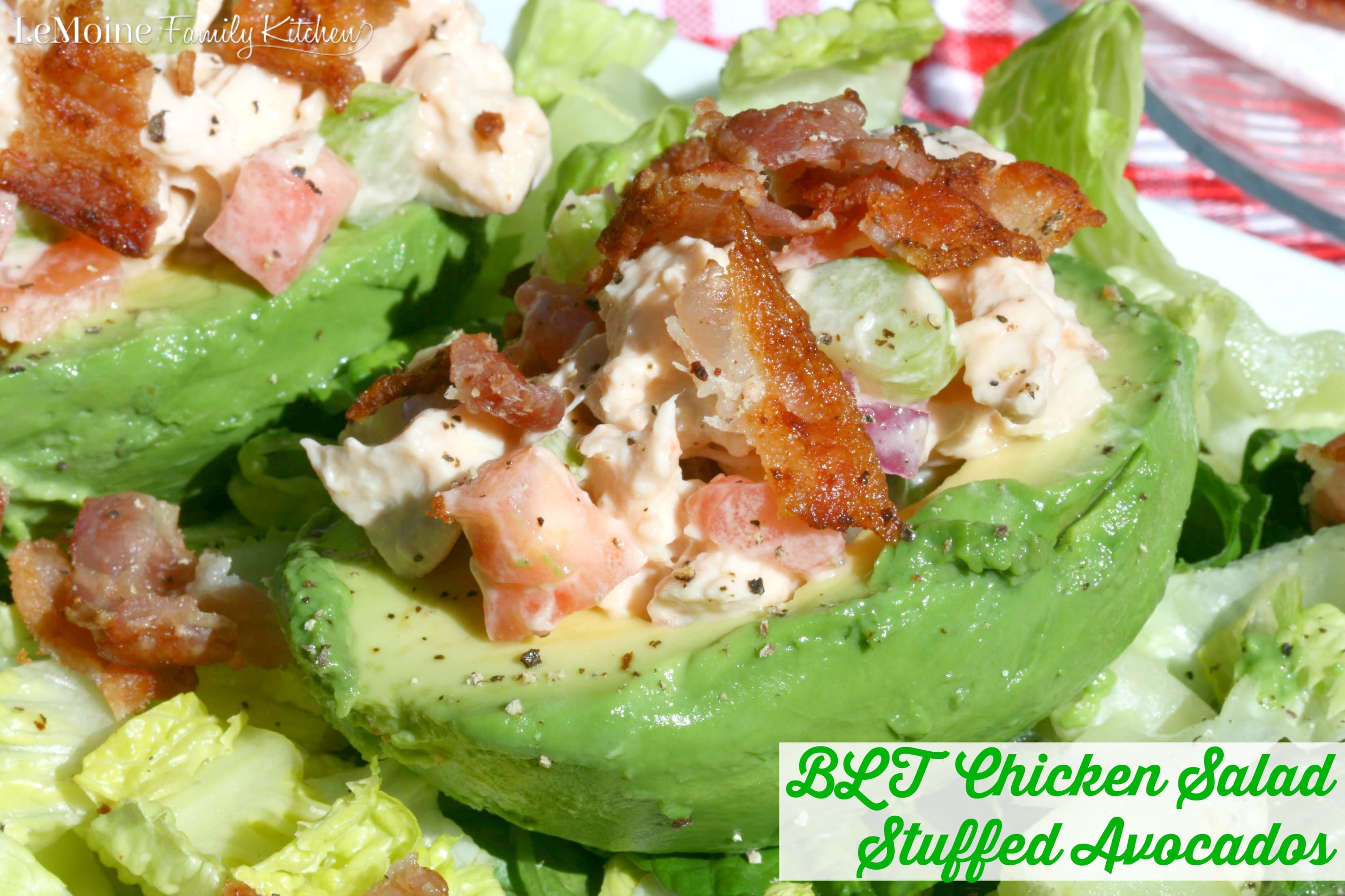 BLT Chicken Salad Stuffed Avocados