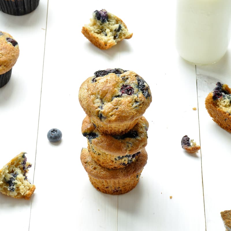Blueberry Muffins With Frozen Blueberries And Sour Cream