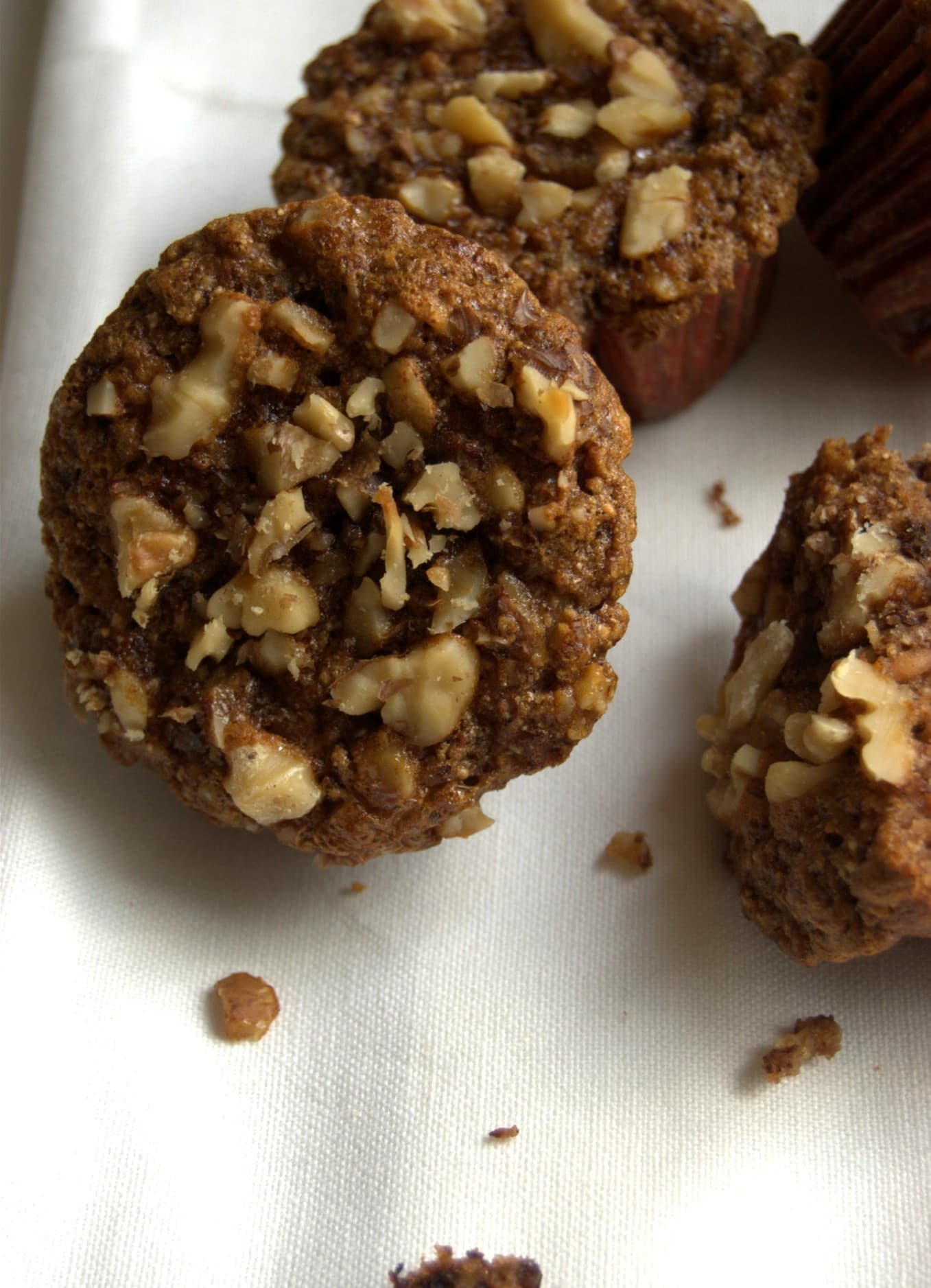 Gluten free, dairy free walnut buckwheat muffins