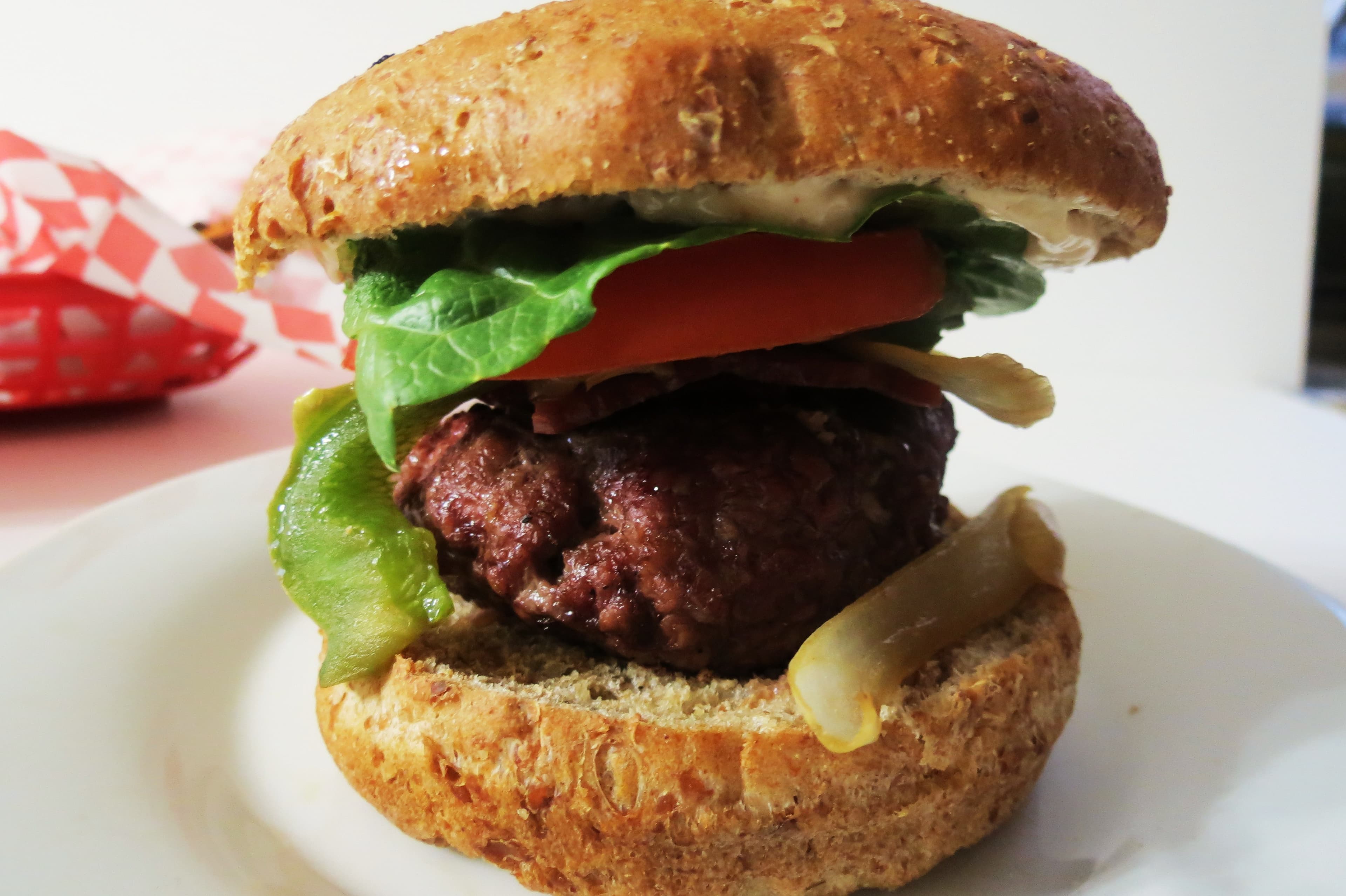 Cheesy Bacon Burger with Spicy Chipotle Aiolo Sauce