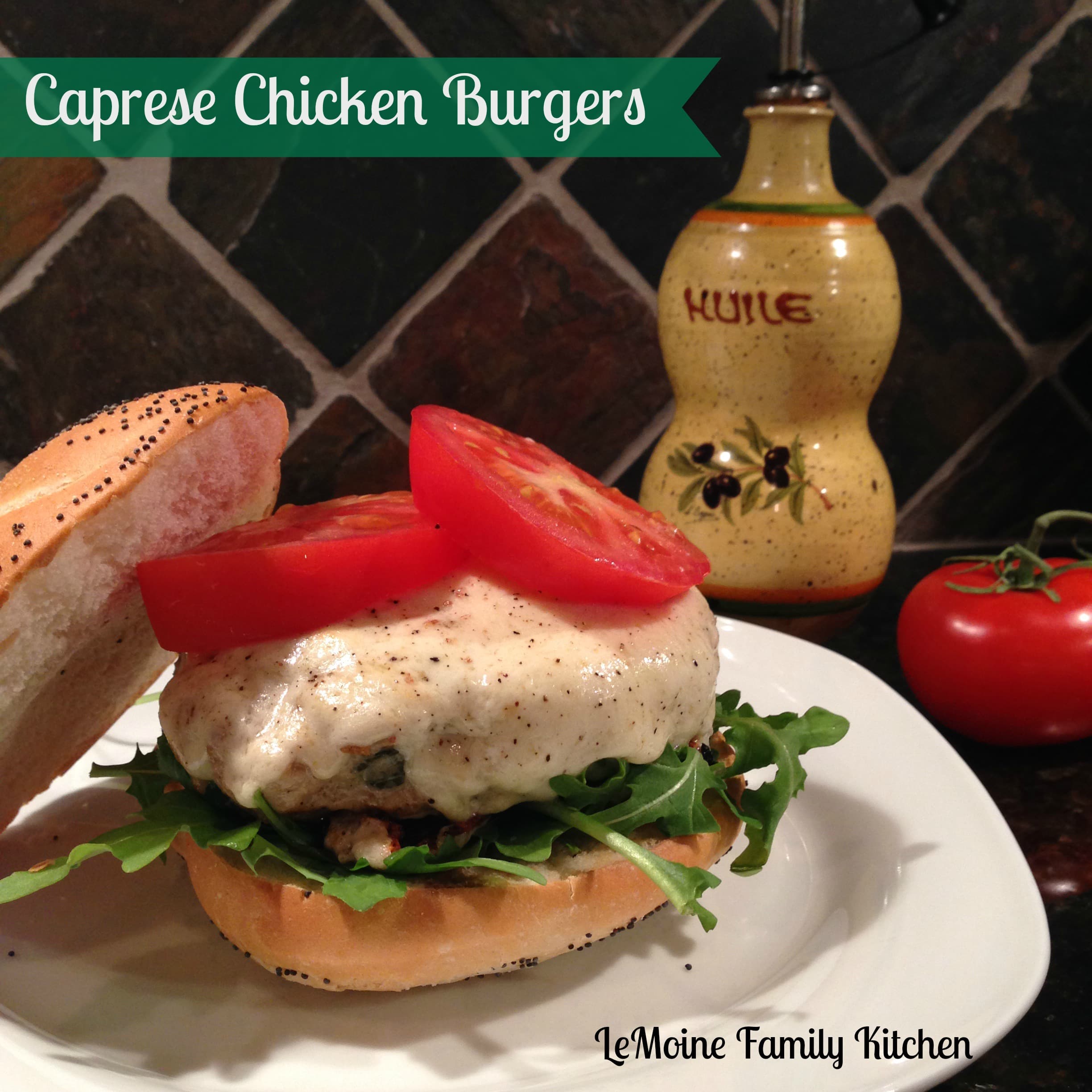 Caprese Chicken Burgers