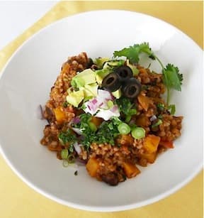 Butternut Squash and Black Bean Chili with Bulgar