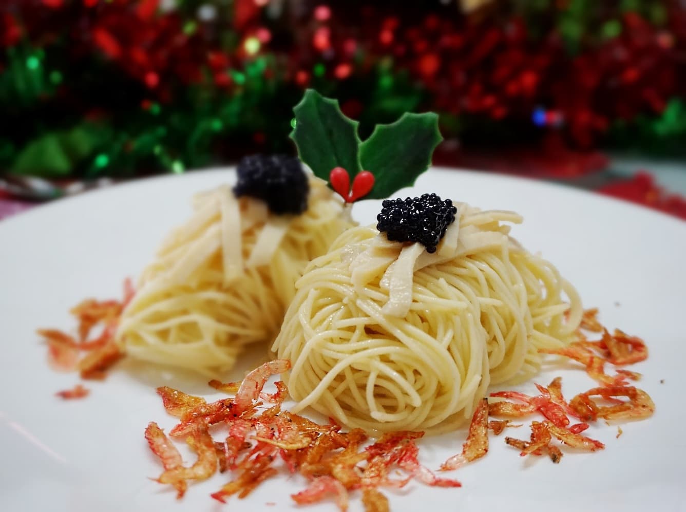 Cold Angel Hair Pasta in Truffle Oil with Abalone and Caviar