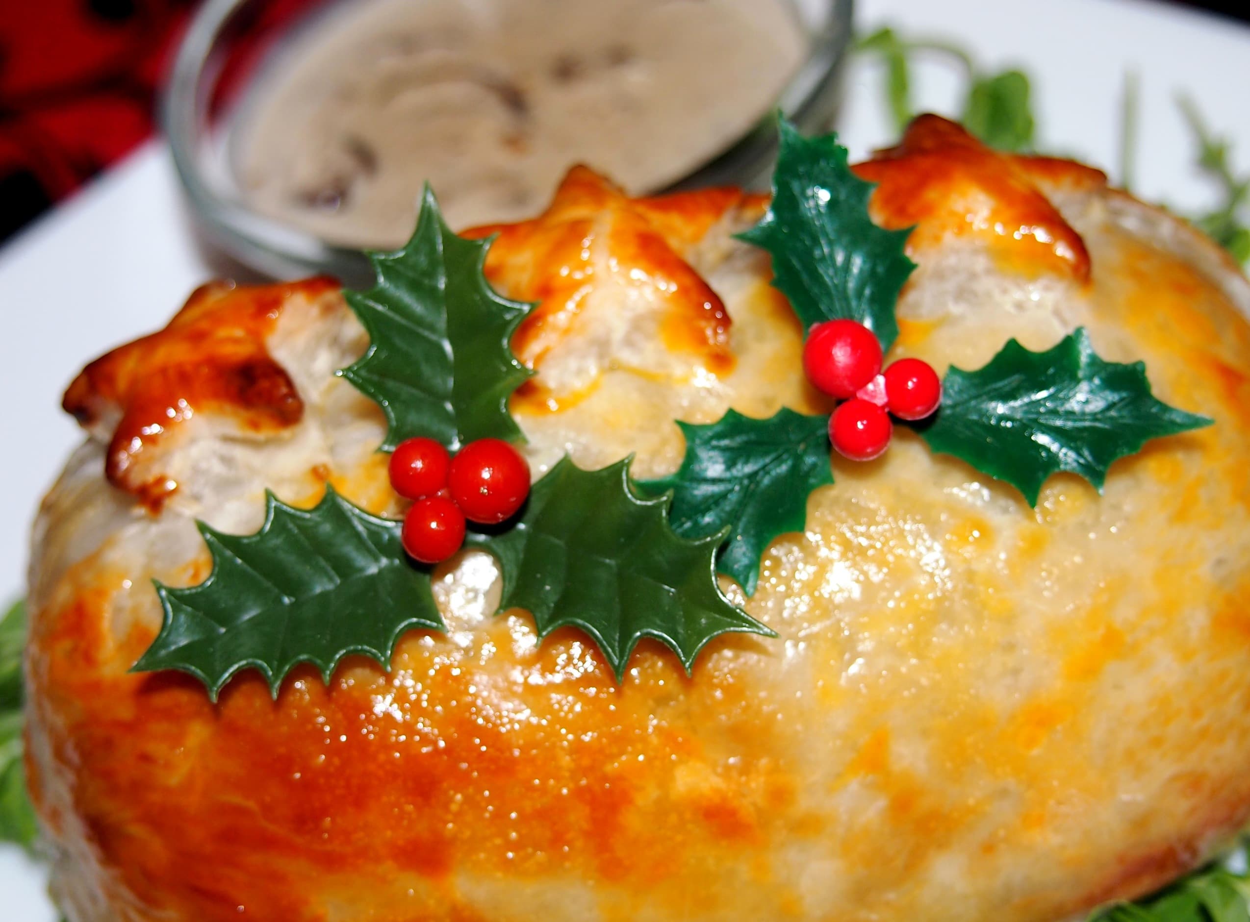 Christmas Pork Wellington Wrapped In Foie Gras and Mushrooms