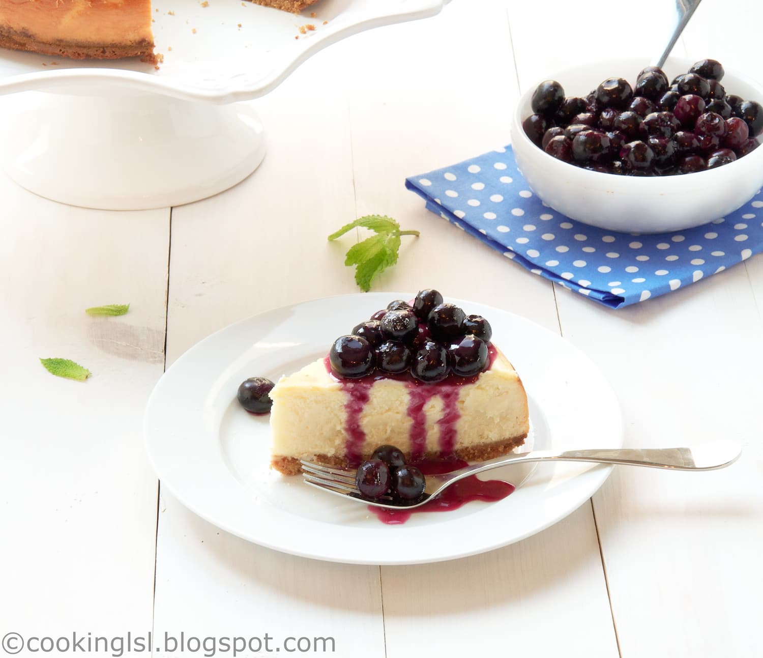 Cheesecake With Blueberry Topping