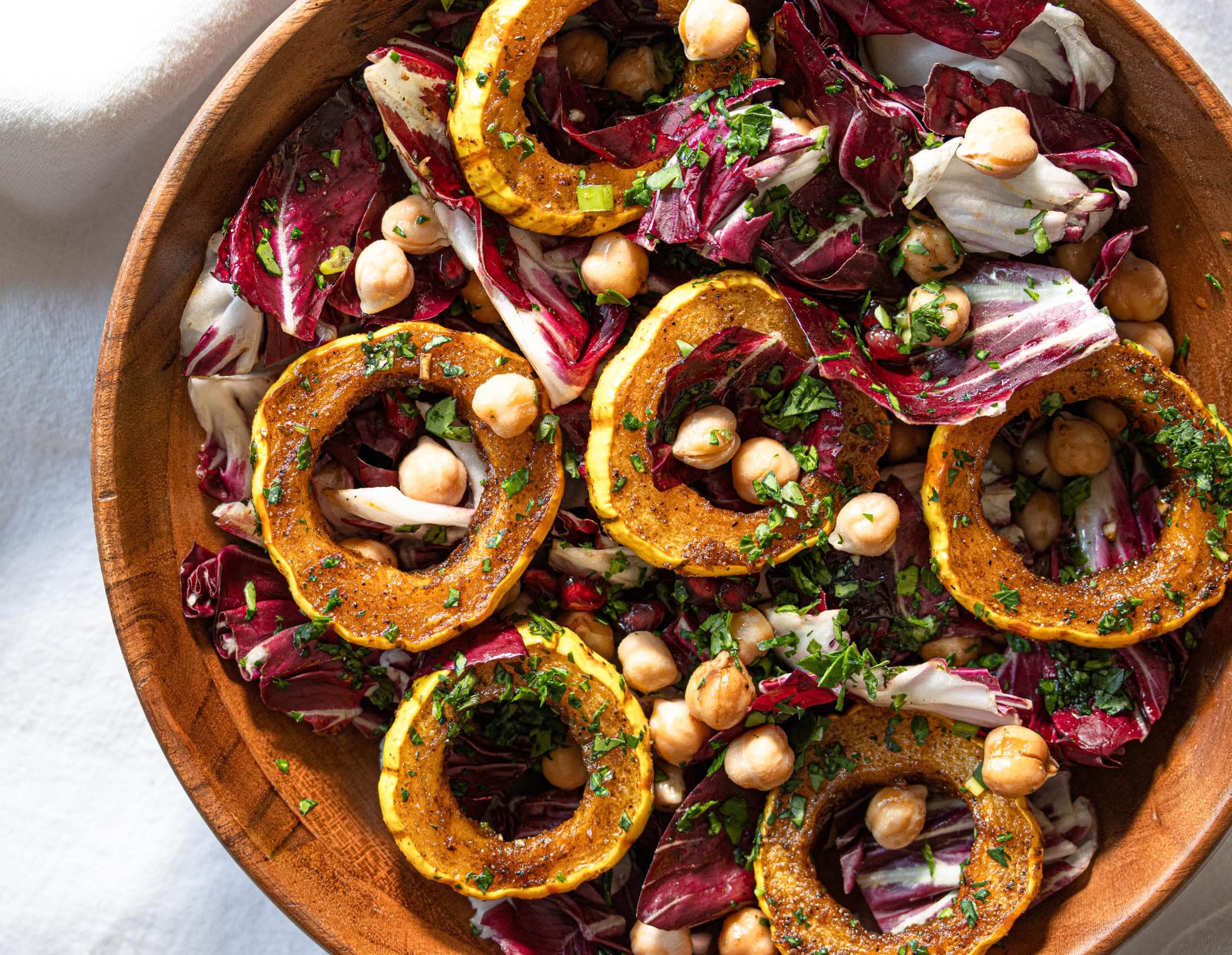 Delicata Squash, Radicchio, Garbanzo Salad