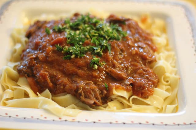Slow Cooker Lamb Shanks with Pappardelle Pasta