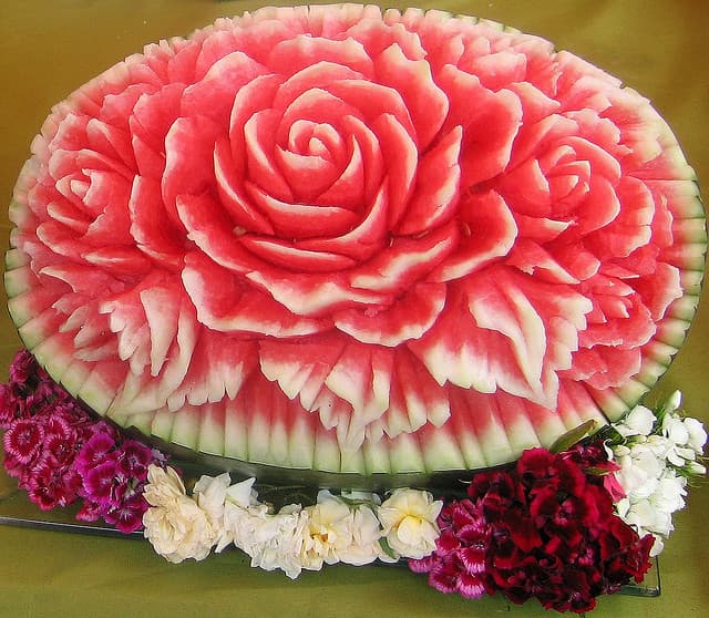 Carved Watermelon Art
