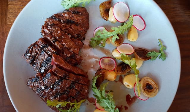 Grilled Skirt Steak with Spicy Ssamjang Sauce