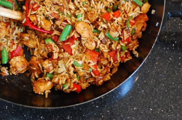  Spicy Singapore-Style Chicken Fried Rice
