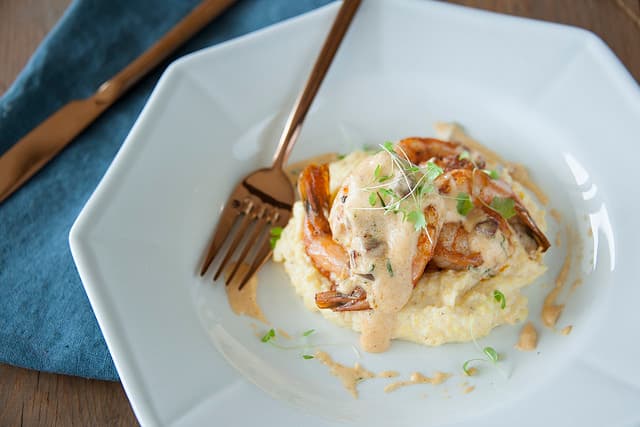 Shrimp and Smoked Grits with Tasso Gravy  