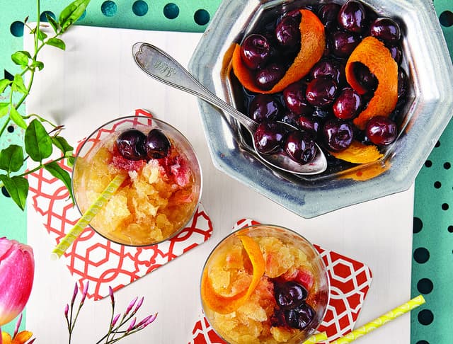 Bourbon Slush with Drunken Cherries