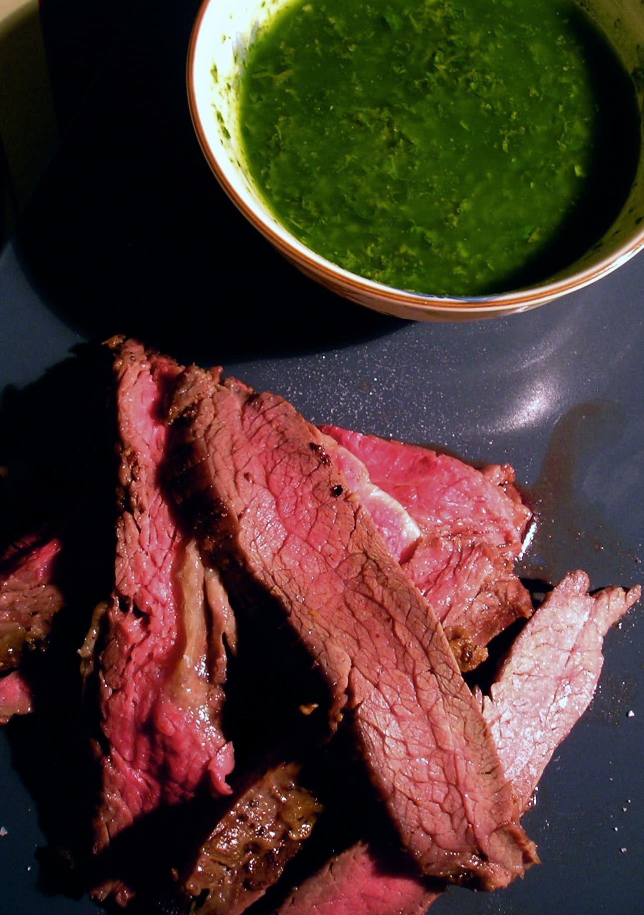steak and chimichurri sauce