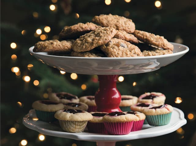 Spiced Oatmeal Cookies with Dried Cherries and Almonds