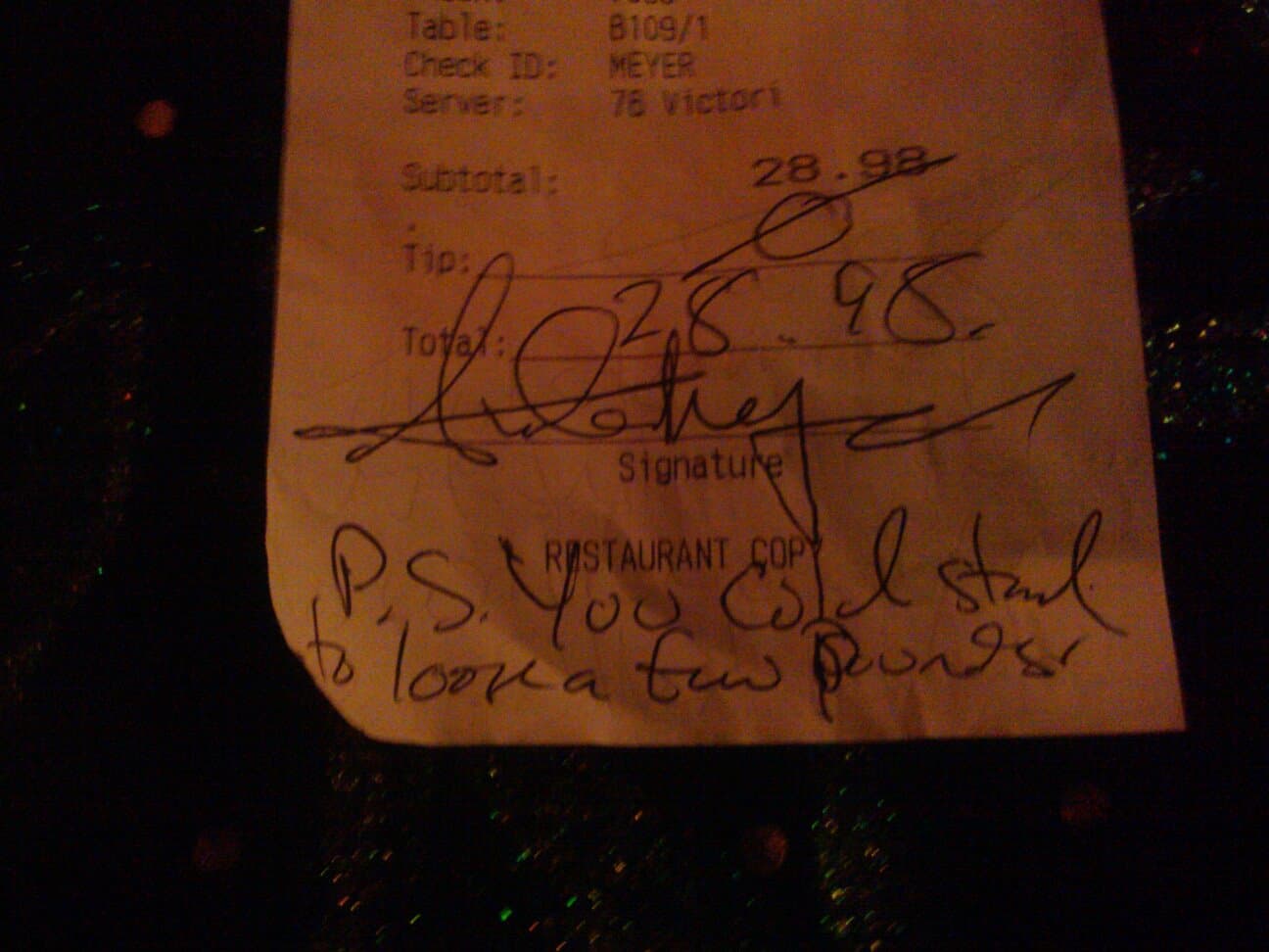 Seattle Jerk's Bar Receipt Goes Viral