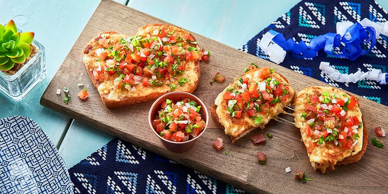 Tequila grilled cheese with pico de gallo