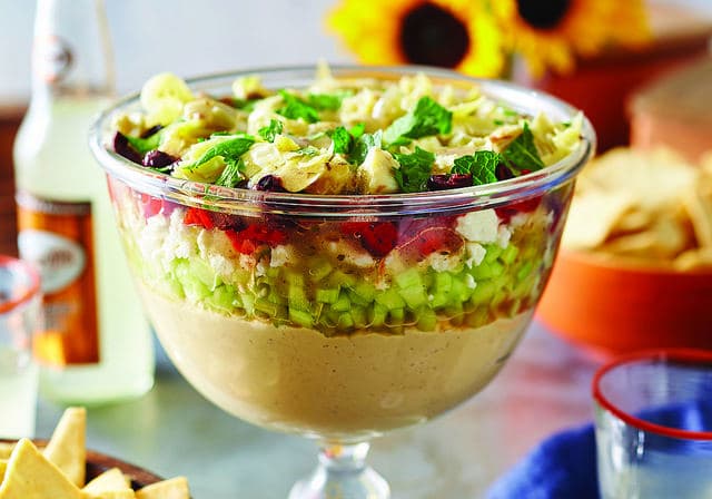 Mediterranean Layer Dip with Pita