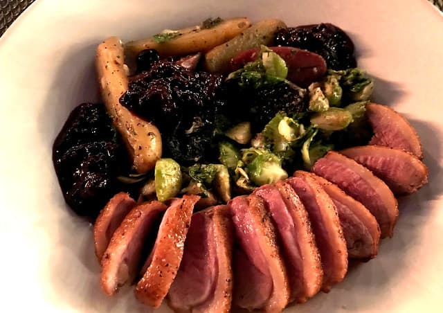 Duck breast with Cabernet jam