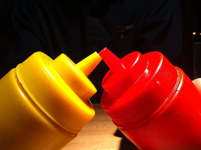 ketchup and mustard