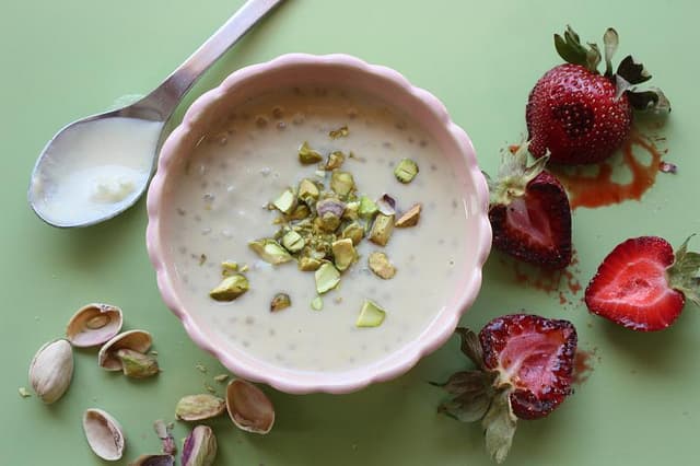 tapioca pudding pistachio rose