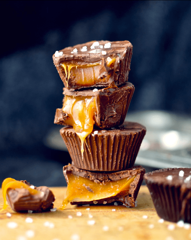 Homemade Chocolate Salted Caramel Cups