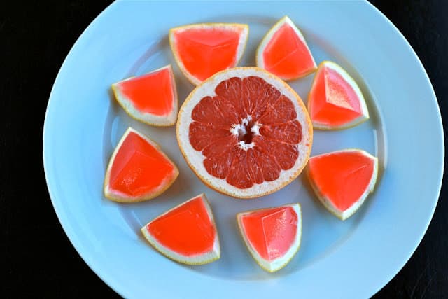 Slices of grapefruit jello shots