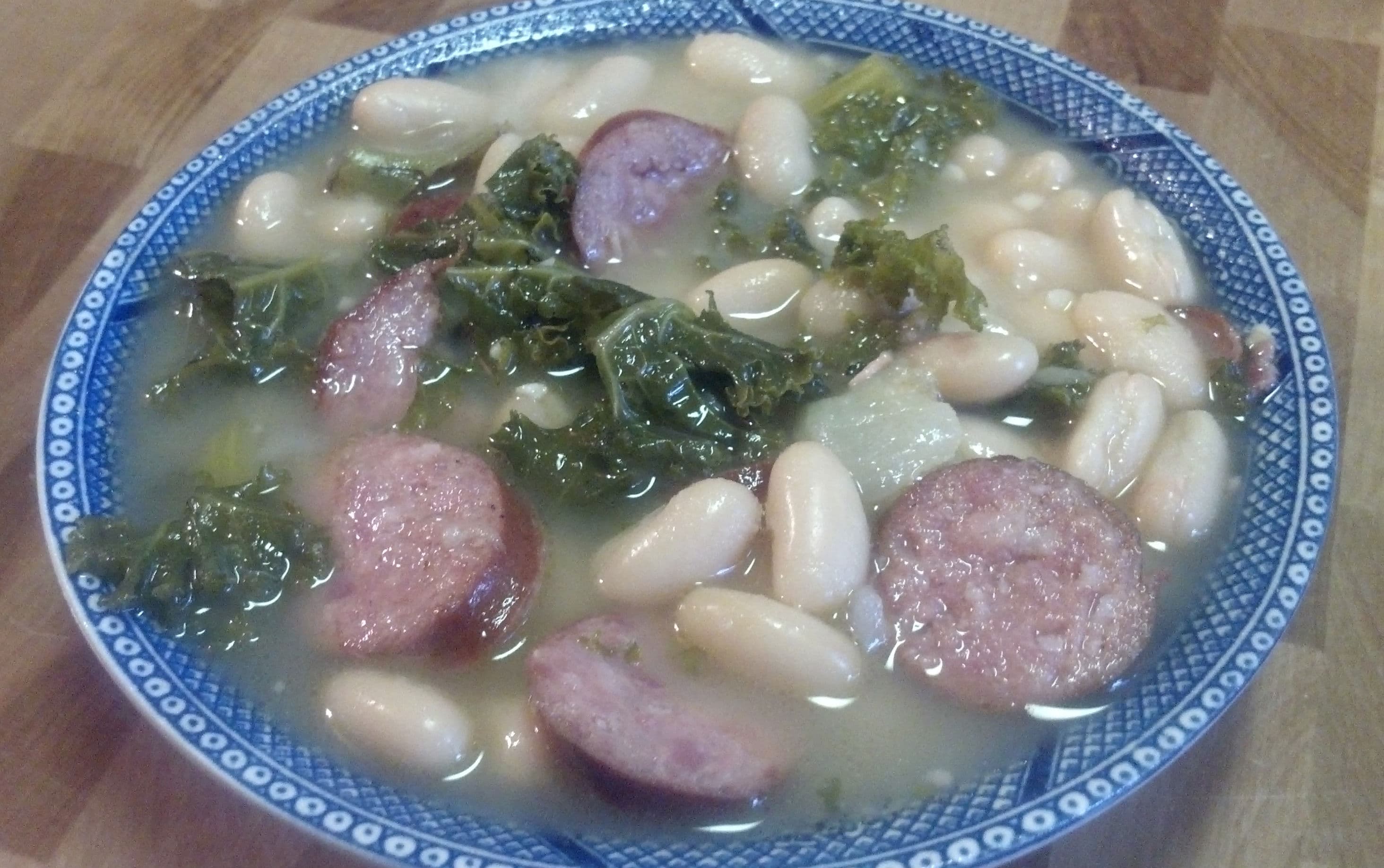 smoky sausage, kale, white bean soup