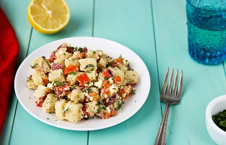 Roasted Red Pepper and Feta Potato Salad