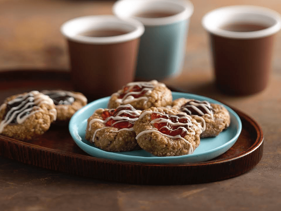 No Bake Granola Thumbprint Cookies
