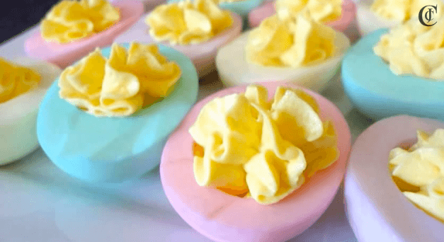 Dyed Deviled Eggs for Easter
