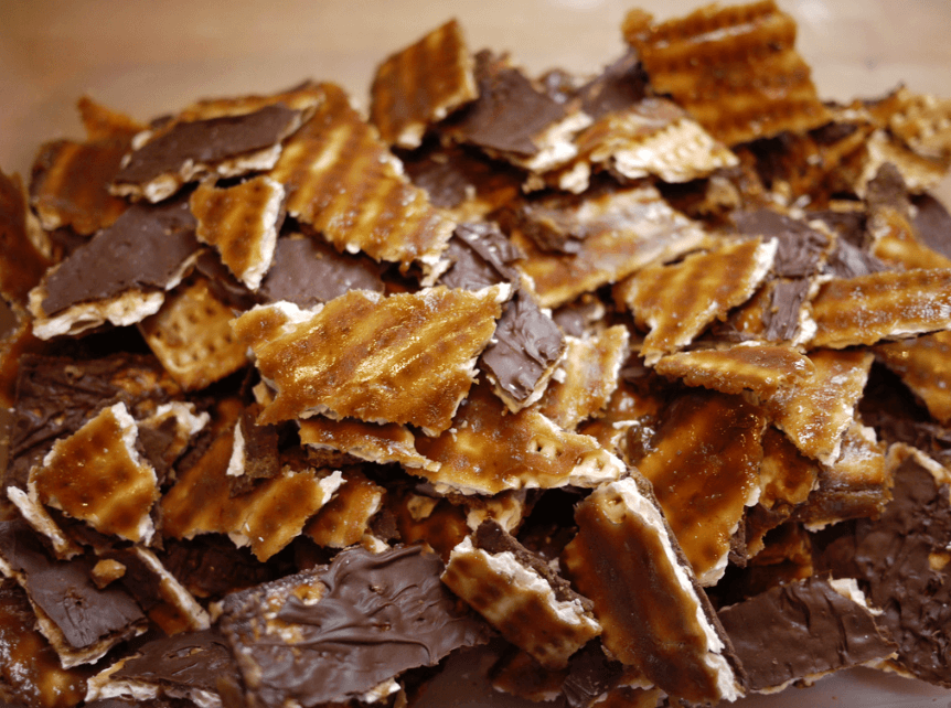 Chocolate Caramel Matzo for Passover