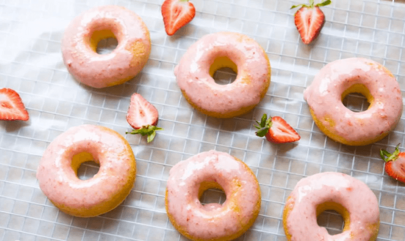 Mother's Day Brunch: Baked Doughnuts with Strawberry Glaze
