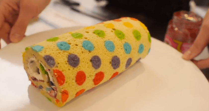 Awesome Inside Out Rainbow Polka Dot Cake