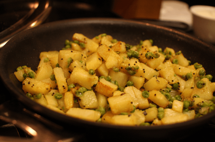 Quick and Easy Cumin Spiced Potatoes and Peas
