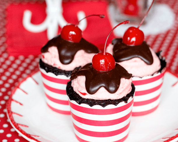 Chocolate Cherry Cordial Cupcakes