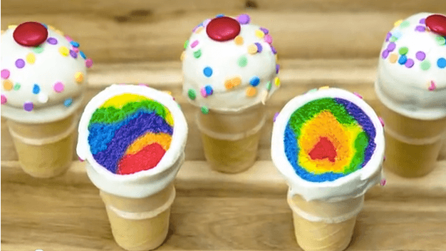 Ice Cream Cone Rainbow Cake Pops