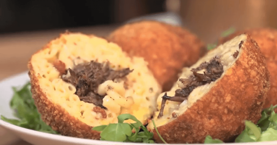 deep fried stuffed mac and cheese balls