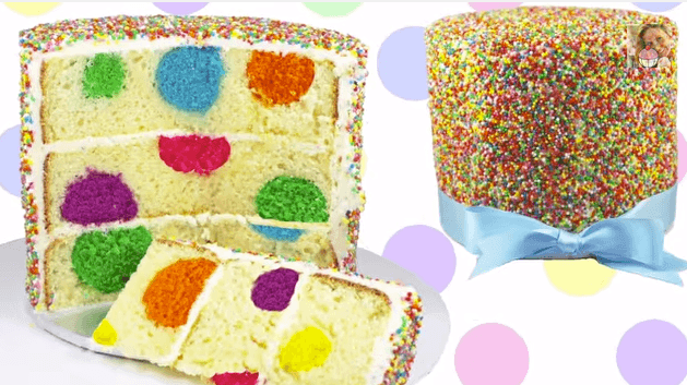 Rainbow Polka Dot Cake