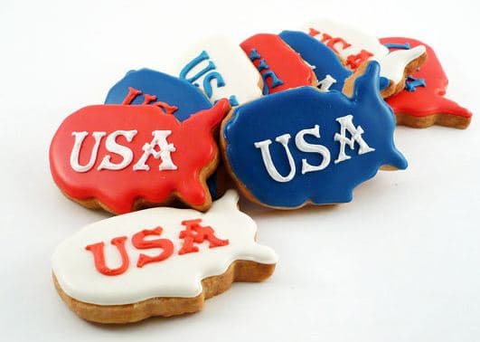 Awesome Patriotic USA Map Cookies