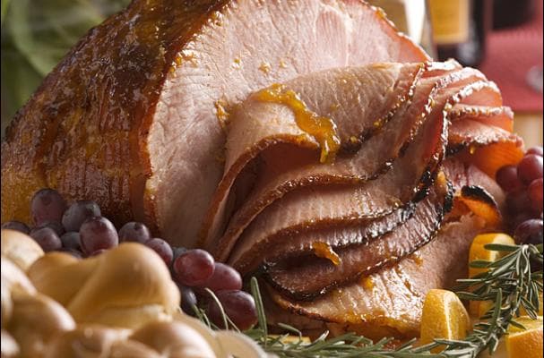 Apricot Glazed Ham with Garlic Mustard and Rosemary