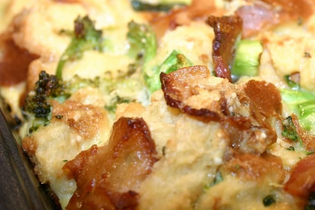 Easy Family Dinner: Bacon and Broccoli Bread Pudding