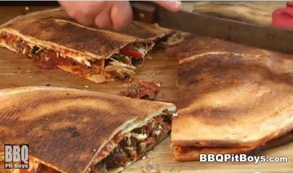 Double Meat Double Crust Grilled Pizza