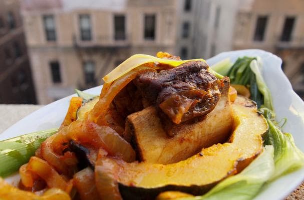 Bbq Ribs with squash and Leeks