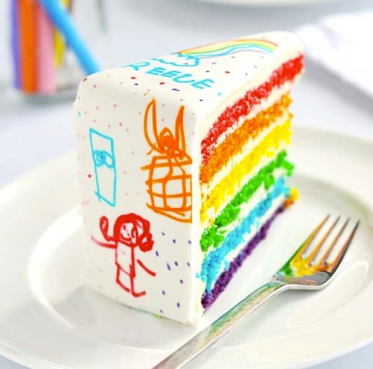 The Rainbow Doodle Cake is a Child's Delight
