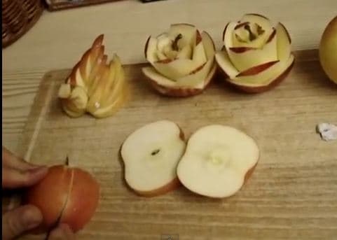 Hand Carved Apple Art