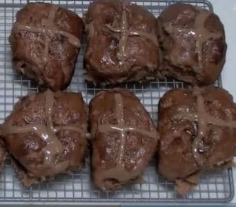 Sweet Chocolate Hot Cross Buns