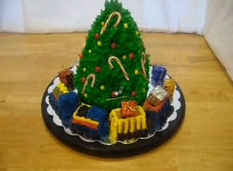 Beautiful 3D Christmas Tree Cake