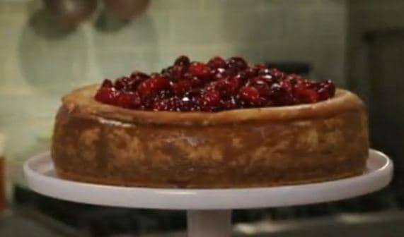 Cranberry Glazed Cinnamon Cheesecake