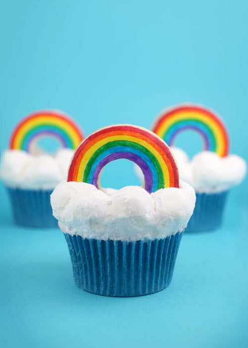 Rainbow Cookie Cupcakes