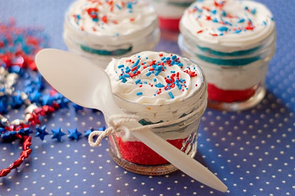 Vegan July 4th Cupcakes in a Jar
